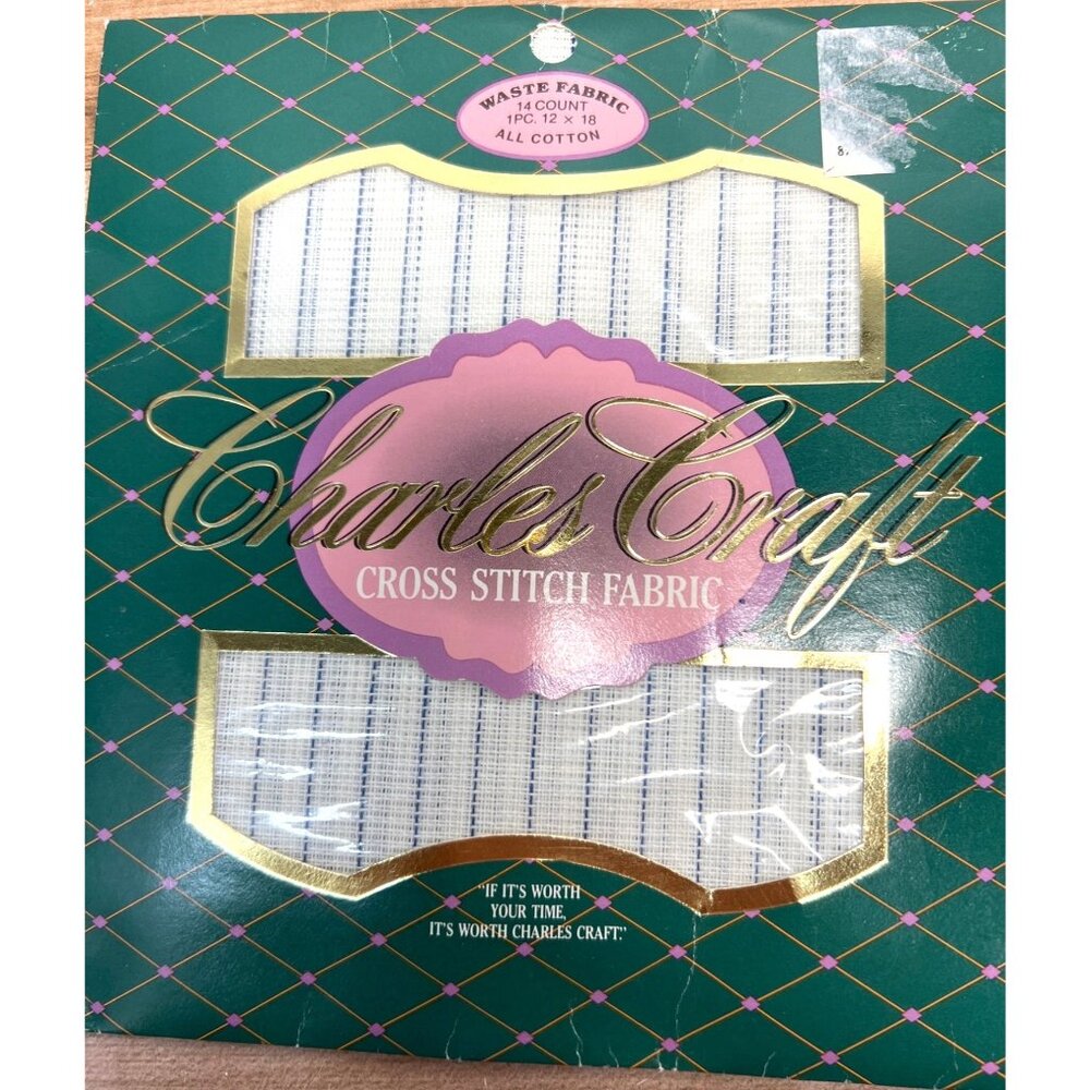 Charles Craft 14 Count Waste Cross Stitch Fabric 12" X 18" All Cotton